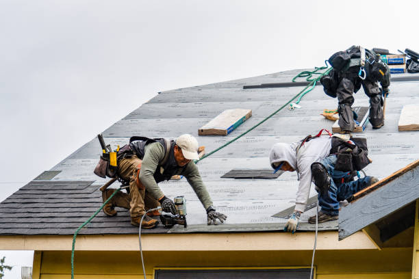 Professional Gutter Installation technician working in Lawrenceville, IL